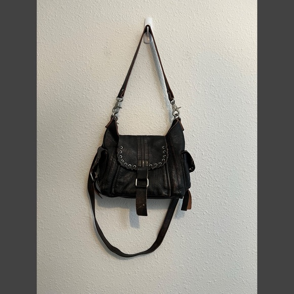 Free People We The Free Baby Leigh Distressed Tote Bag in Aged Graphite - Picture 5 of 11